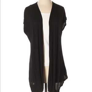 Short Sleeve Eyelash Couture Black Cardigan